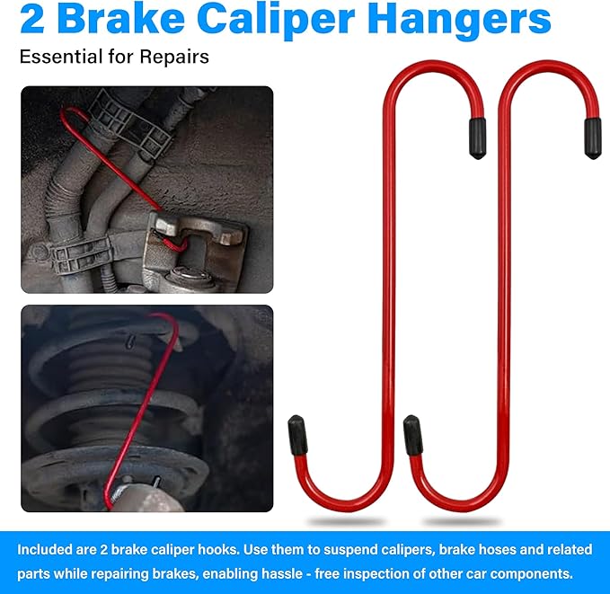 Brake Caliper Compression Tool Kit – Caliper Piston Compressor Tool with 360° Ratchet & Dual Brake Hooks, Brake Caliper Tool, Brake Pad Spreader for Car Truck Disc Brake Repair