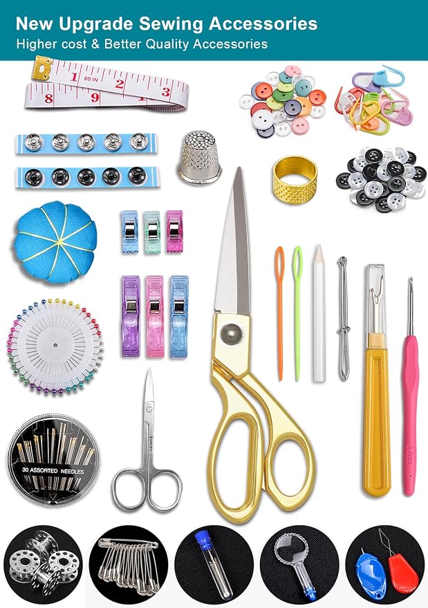 Cebelo Large Sewing Kit for Adults: 232Pcs Sewing Supplies for Hand Mending - Image 4