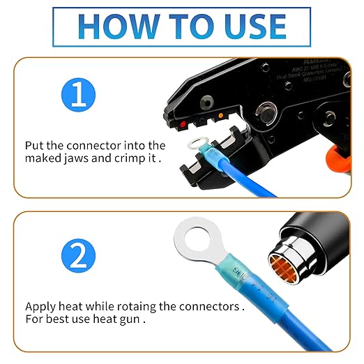 260Pcs Heat Shrink Wire Connectors Kit - Marine Automotive Electrical Connectors - Crimp Terminal Set for Electrical Wiring - Waterproof Fork Spade Ring Butt Connector Assortment