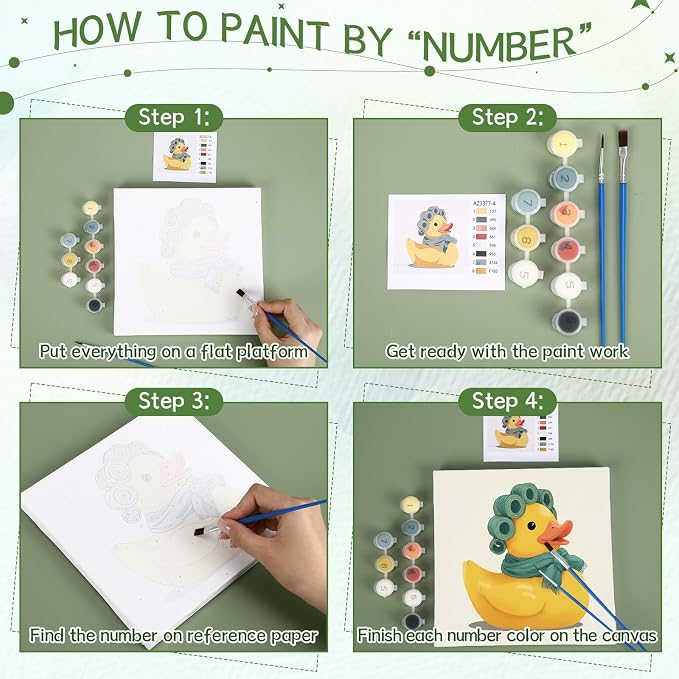Nezyo 12 Sets Animals Paint by Numbers Kit - Image 4