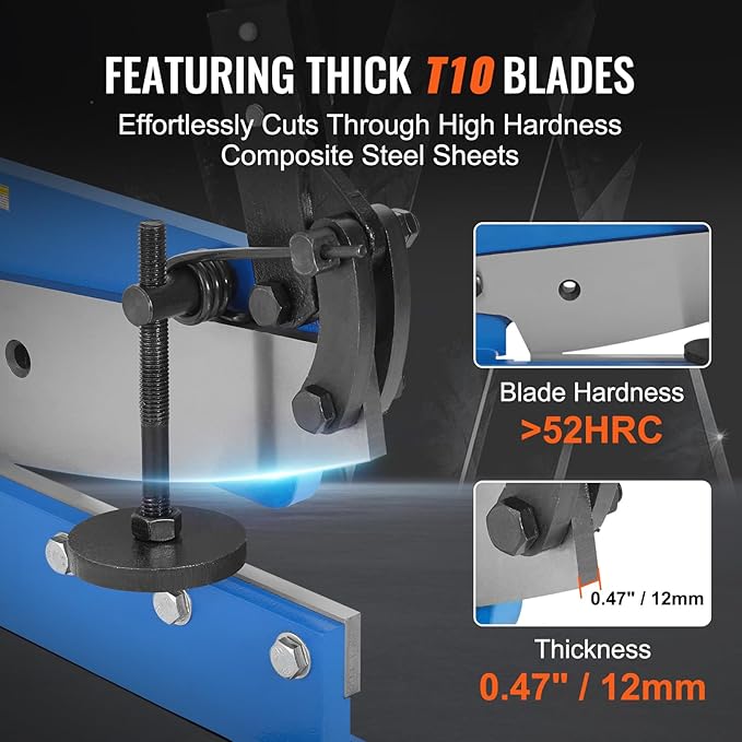 VEVOR Hand Plate Shear 5",Manual Metal Cutter Cutting Thickness1/4 Inch Max,Metal Steel Frame Snip Machine Benchtop 7/16 Inch Rod,for Shear Carbon Steel Plates and Bars