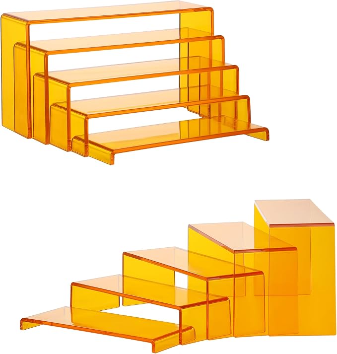 Goabroa Display Risers, 2 Sets 5 Tier Rectangular Risers Display Stands by Goabroa