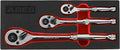 ARES 42048-3-Piece 90 Tooth Ratchet Set - Premium Chrome Vanadium Steel Construction & Mirror Polish Finish - Quick Release for Easy Socket Change - 90-Tooth Reversible Design with 4 Degree Swing