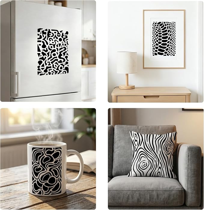 9pcs Abstract Texture Stencil for Painting Artistic Pattern Painting Crafts - Image 5