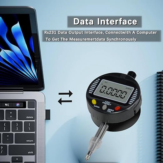 Electronic Digital Dial Gauge,with A Range of 0.5in/12.7mm and A Digital Indicator Accuracy of 0.01mm/0.0005 "Metric and Imperial Measure Tool Electronic Dial Gauge of 3D Printing and CNC Machine