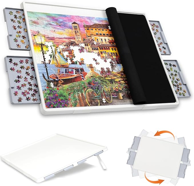 WELGEE 1500 Pieces 2-in-1 Tilting & Rotating Puzzle Board by WELGEE