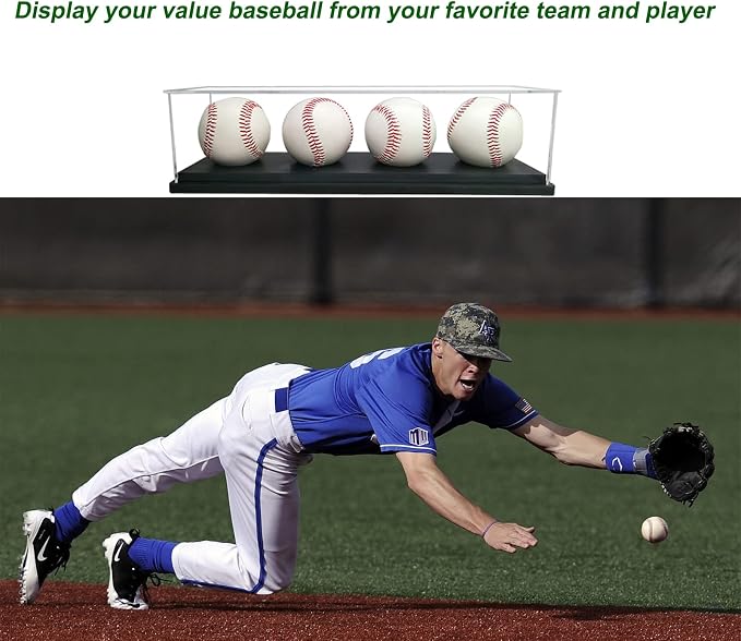 Baseball Display Case for 4 Pack in one, Baseball Holders for Balls Display - Image 5