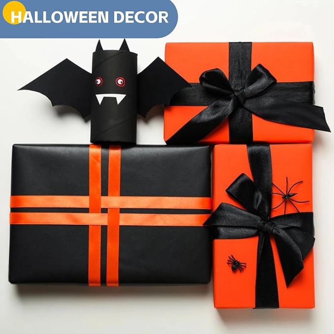 Orange Wrapping Paper 15"x450", Solid Color Orange Construction Bulletin Board - Image 4