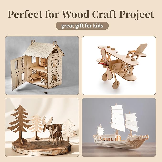 Balsa Wood, Plywood Sheet, Unfinished Basswood Blanks, 12×18×1/8 in, Paint; - Image 3