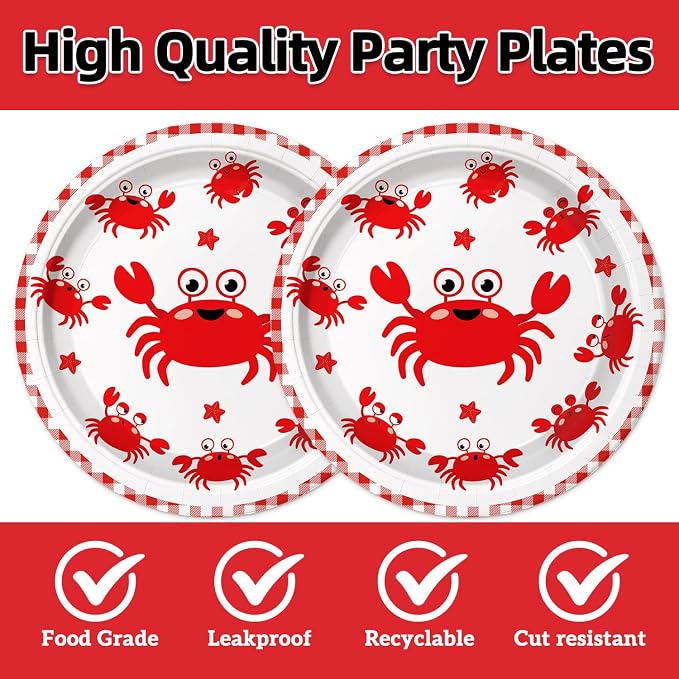 40Pcs Seafood Boil Party Supplies Plates and Napkins - Image 3