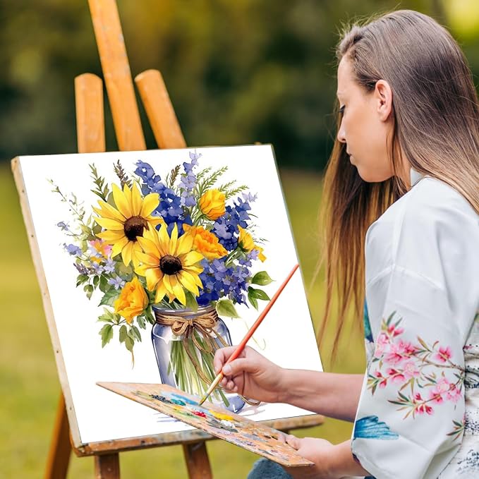 Yezavesu Flower Framed Paint by Numbers Kit - Image 6