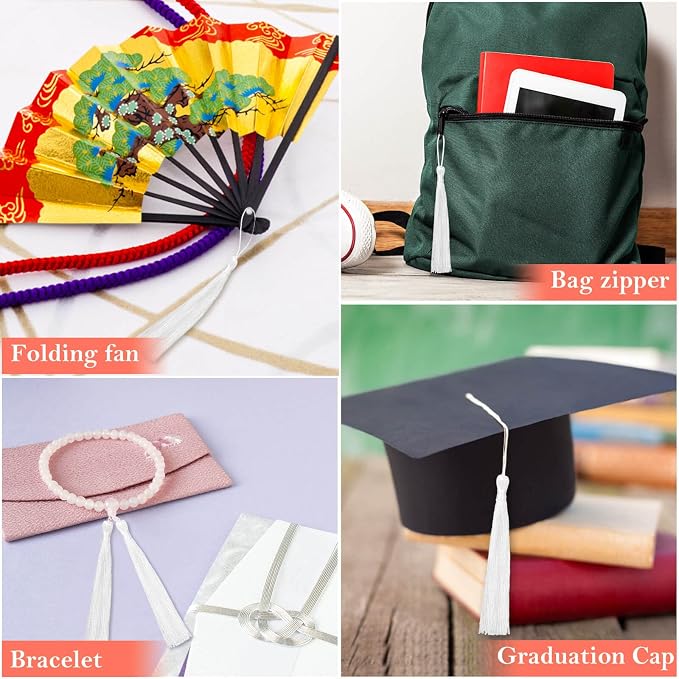 Bookmark Tassels Bulk, Cridoz 50Pcs Small Tassels Silky Handmade Soft Craft - Image 2