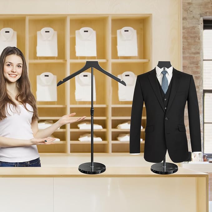 OLV Mannequin Torso with Marble Base, 18-34 Inch Adjustable Shirt Display Stand - Image 8