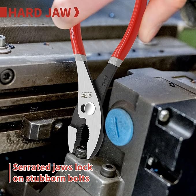 Slip Joint Pliers, Small Pliers with Non Slip Handle, High Carbon Steel, 8 Inch Pliers for Tightening, Loosening and Gripping Nuts and Bolts