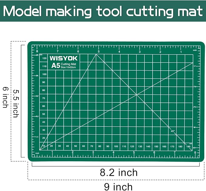 WISYOK 6" x 8" A5 Craft Mat, Small Rotary Cutting Mat - Image 2