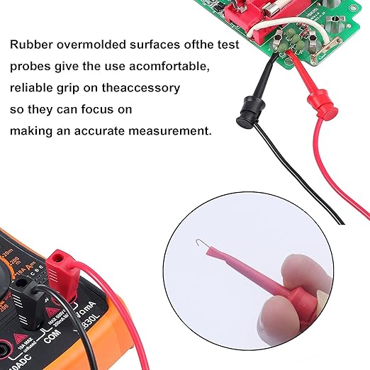 Multimeter Test Leads Set, Professional Leads Kit, Precision Sharp Probe Test Lead 1000V 20A Gold-Plated Probe Leads with Alligator Clips, Test Hooks, Test Probes Lead, Test Tweezer