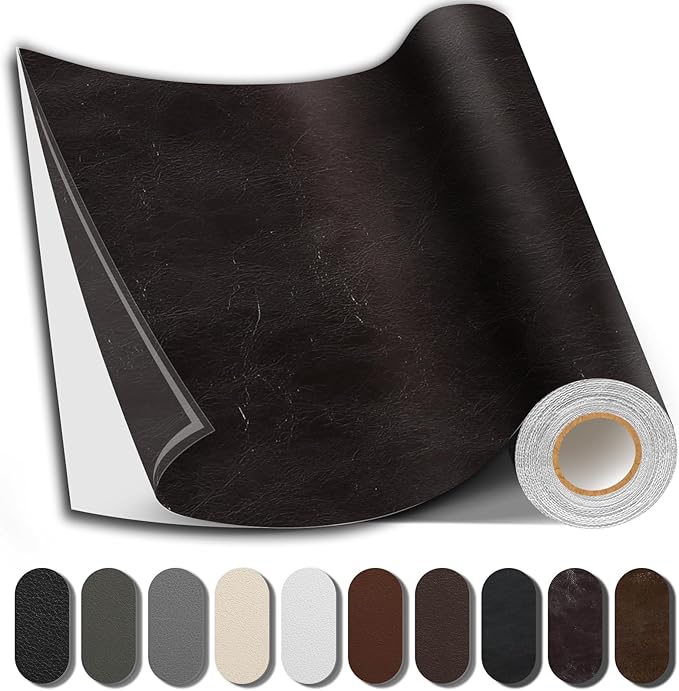 Shagoom Leather Repair Patch, 17X158 inch Strong Sticky Repair Patch Self Adhesive Waterproof, DIY Large Leather Patches for Couches, Furniture, Sofa, Car, Chair (Coffee, 17X158 inch)