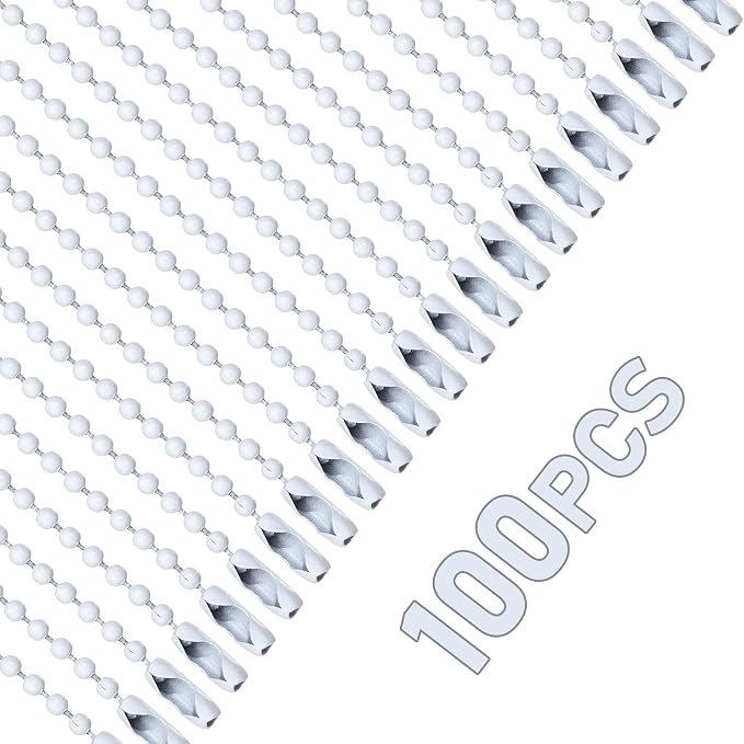 Lemonkey 100Pcs Ball Beads Chain Bulk, 4 Inch Dog Tag Metal Small Chain - Image 5