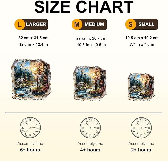 Autumn Dreamscape Puzzles Adults Gifts Wooden 265 Pieces 12.6 * 12.4in - Image 4