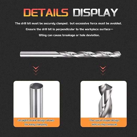 Drill Bit, 5.2mm Cutting Diameter, 4241 HSS 118° Cutting Angle Uncoated Bright Versatile Jobber Bits - (Applications: for Drilling Plastic Wood Soft Metal), 4-Pieces