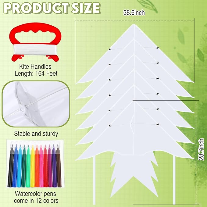 Libima 100 Pcs DIY Blank Kites for Kids Bulk Large Kite Making Kit Easy to Fly - Image 2