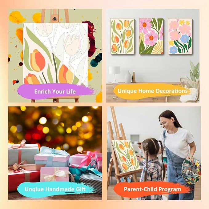 Mandun 3 Pack Paint by Numbers Kit - Image 8