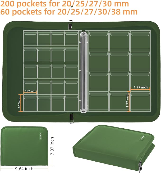 Coin Collection Book for Collector 260 Pockets Fireproof | :Coin Collection - Image 3