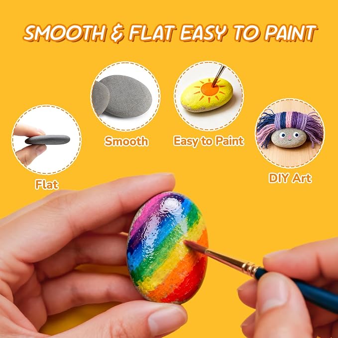 Simetufy 20 PCS Rocks for Painting, 1-2" Natural Flat DIY Painting Rocks - Image 4
