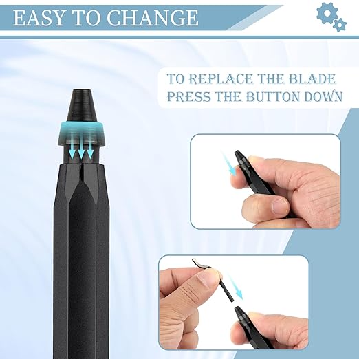 Deburring Tool with 12 High Speed Steel Blades, Deburring Tool 3D Printing, Deburring Tool for Metal, Resin, Copper, Plastic, PVC Pipes, 3D Printed Edges (1 Black Handle)