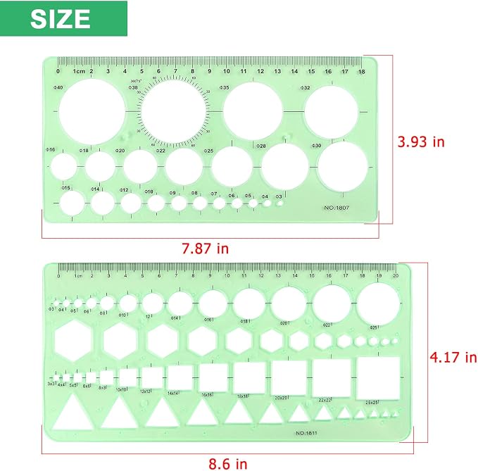 Tamaki Circle Template, Geometric Drawings Stencils, 2 Pack | Scale Drafting - Image 2