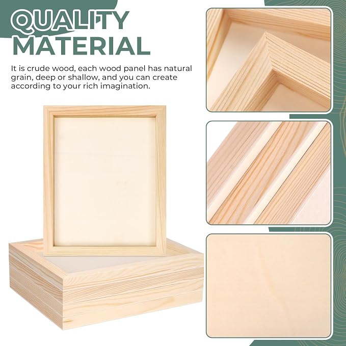 FSWCCK 5 Pack 8 x 10 inch Wood Panel Boards, Unfinished Wood Canvas Panels - Image 3