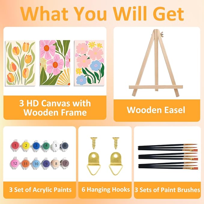 Mandun 3 Pack Paint by Numbers Kit - Image 4