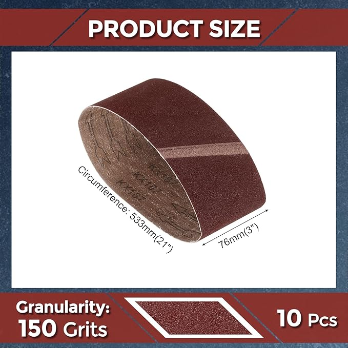 2 Pcs Sanding Belts 3 x 21 Inch 150 Grit Aluminum Oxide Abrasive Sandpaper for Belt Sander Metal Grinding Wood Working Weld Rust Removal