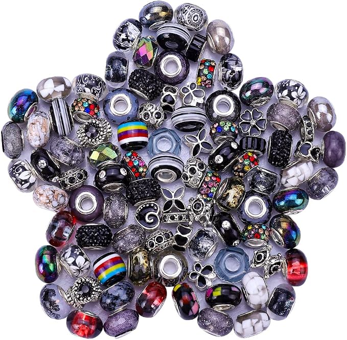 European Large Hole Spacer Charm Beads by VICTLOV
