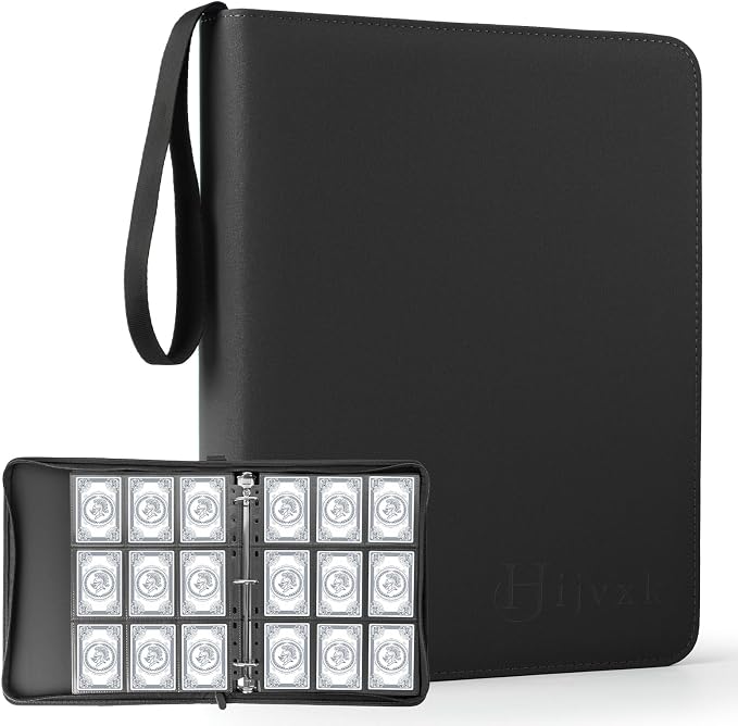 Trading Card Binder, Premium 9 Pocket Double Sided 720 Pocket PU Card by Hijvxk