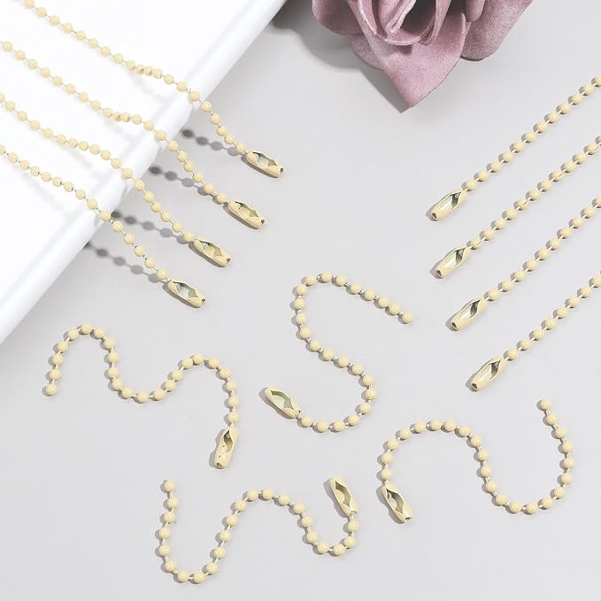 Lemonkey 100Pcs Ball Beads Chains Bulk, Cream Meta Keychains Ringsl, 4 Inch Dog - Image 4