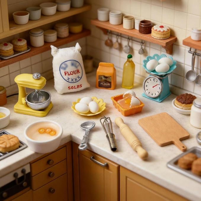 1:12 Scale Miniature Dollhouse Kitchen Baking Accessories - Image 2