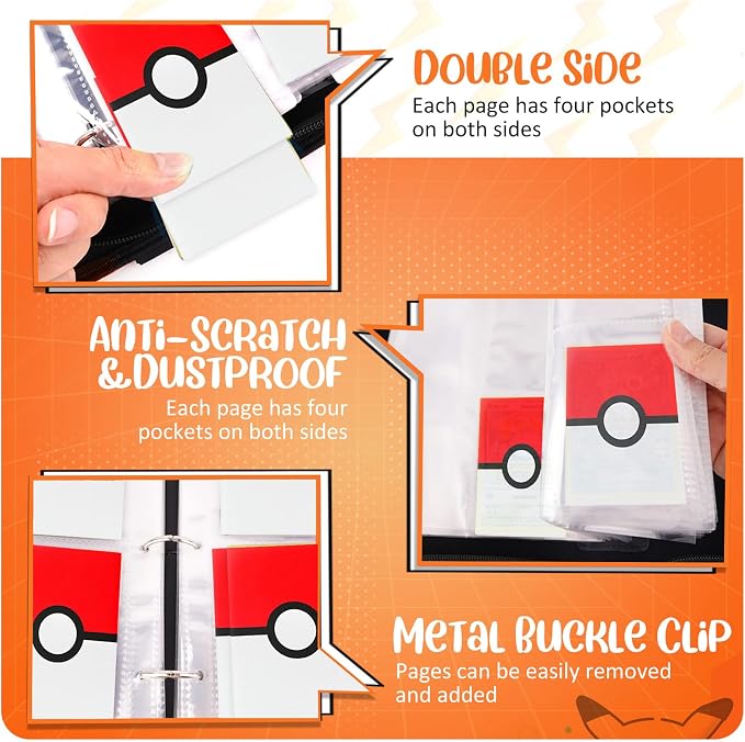 Card Binder 4 Pocket, Trading Card Holder Fits 400 Cards - Image 5
