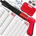 Concrete Nail Gun Kit with 200pcs Nails,5 Speed Adjustable Manual Mini Steel Nail Gun,Portable Nailer Gun, Wood working and Decoration- Built in Air Nailer for Red Brick Walls,Concrete Walls