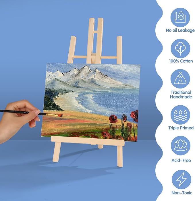 ESRICH Canvas Boards for Painting, 5 Pack Canvases for Painting 8x10 Cotton - Image 3