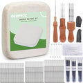 OEHPICC 128 Pcs Needle Felting Tool Kit, 6×6 Inch Wool Felting Pad, by OEHPICC