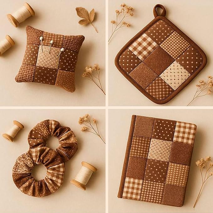 Cotton Satin Patchwork Fabric Panel – 35 Designs, 20×20 cm Squares, Single - Image 8