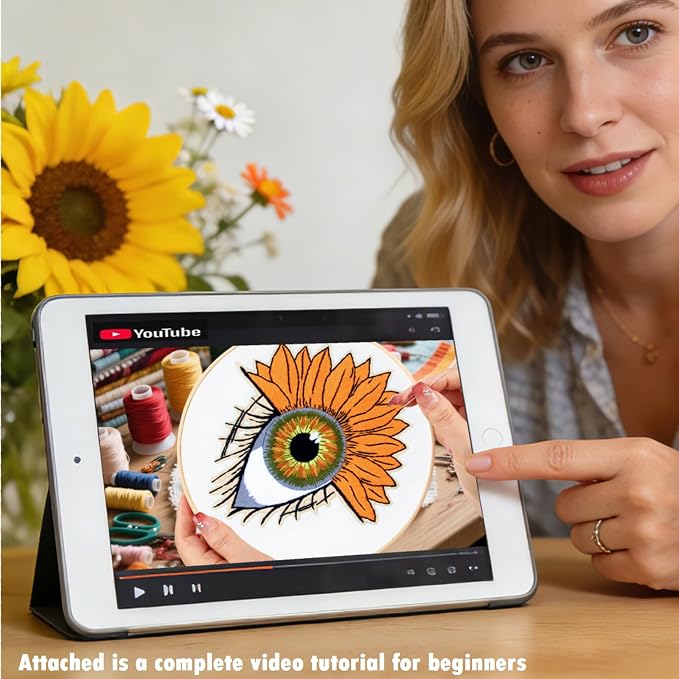 Crafmanoe Sunflower Eyes Embroidery Kits - Image 3