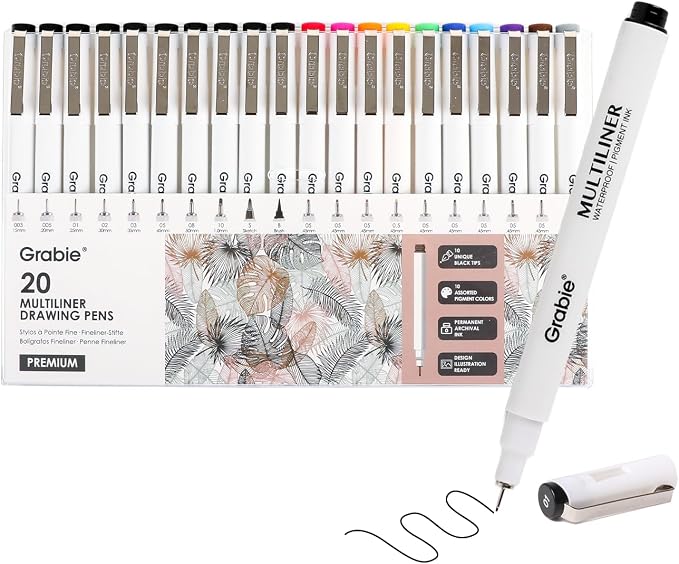 Grabie Micro Fineliner Pens, Illustration, Journaling, Art Supplies by Grabie