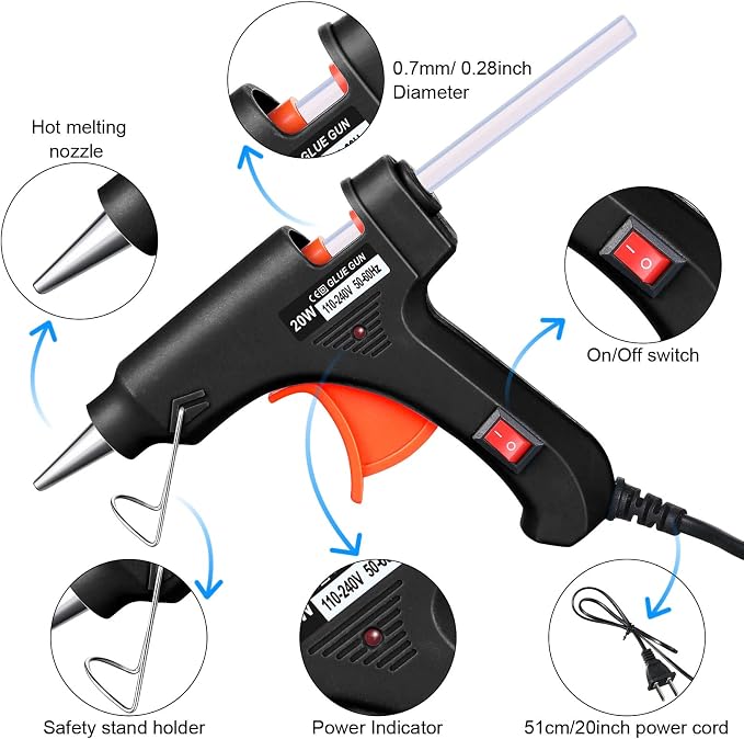Zhengmy 12 Pieces Mini Hot Glue Gun Crafts Hot Melt Guns Fast Preheating and - Image 3