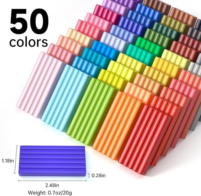 Shuttle Art Polymer Clay Kit, 50 Colors Oven Bake Clay - Image 2