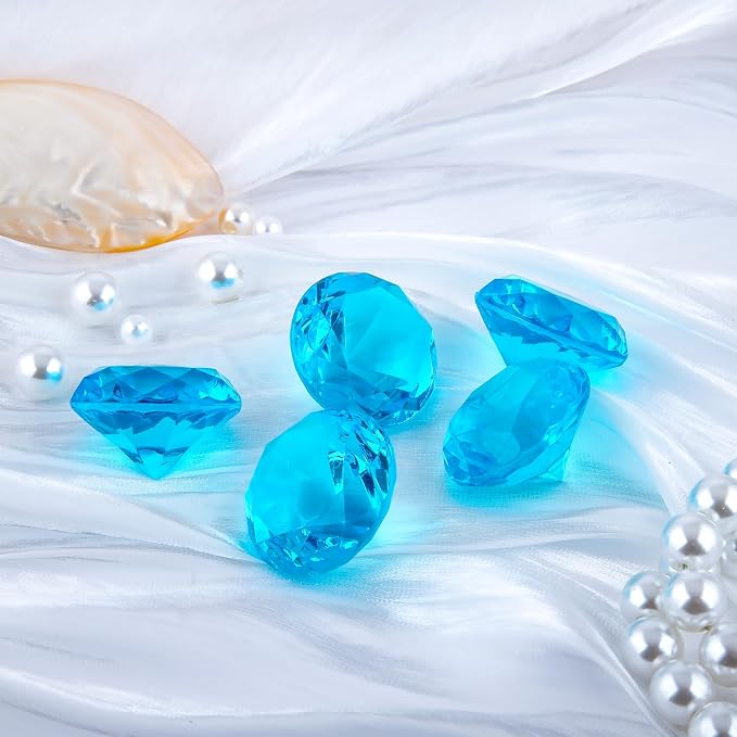 Niceup 26PCS Blue Fake Diamonds Gem Toys, 1.5in Pool Diving Gems Acrylic - Image 4