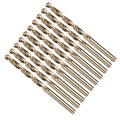 Drill Bit, 11/64" Cutting Diameter (4.366mm), 4241 HSS Gold 118° Cutting Angle Versatile Jobber Bits - (Applications: for Drilling Plastic Wood Soft Thin Metal), 10-Pieces