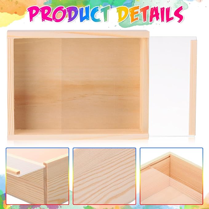 Thyle 12 Pcs Unfinished Wood Display Boxes - Image 3