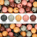 Whaline 240 Pcs Modern Boho Color Wooden Beads Sage Green Pink Orange Brown by Whaline